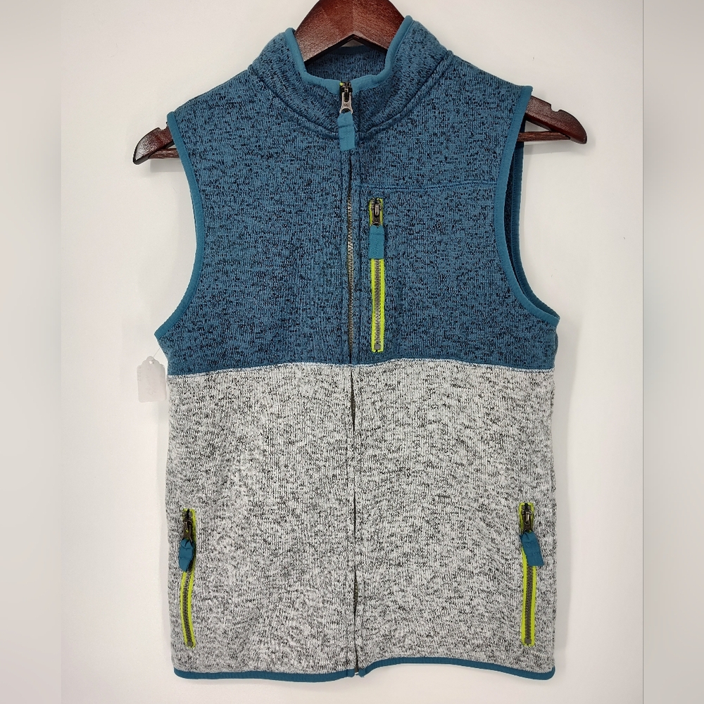 Cat & Jack Blue Knit Fleece Vest Boys Size Large 12/14
